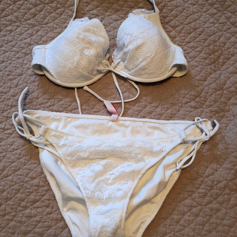 Victoria’s Secret white lace bikini